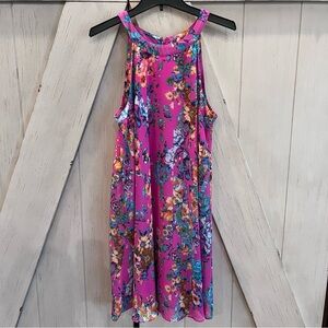 Betsey Johnson Pink Floral Halter Dress Size 14